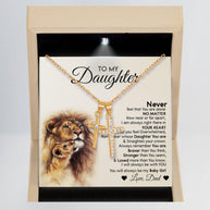 To My Daughter Necklace From Dad With Message Card - Straighten Your Crown