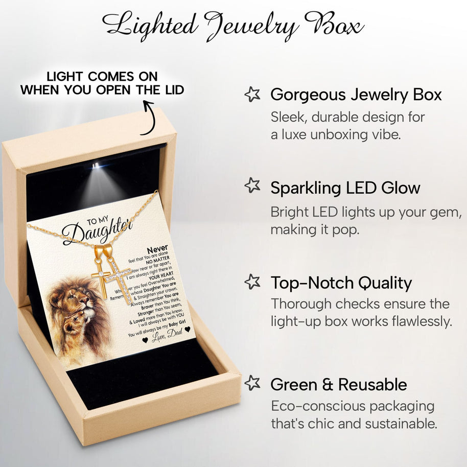 To My Daughter Necklace From Dad With Message Card - Straighten Your Crown