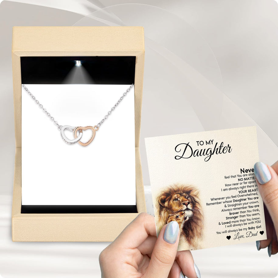 To My Daughter Necklace From Dad With Message Card - Straighten Your Crown