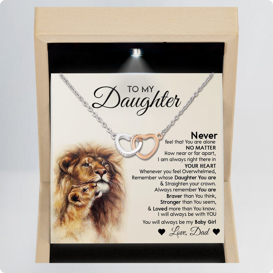 To My Daughter Necklace From Dad With Message Card - Straighten Your Crown