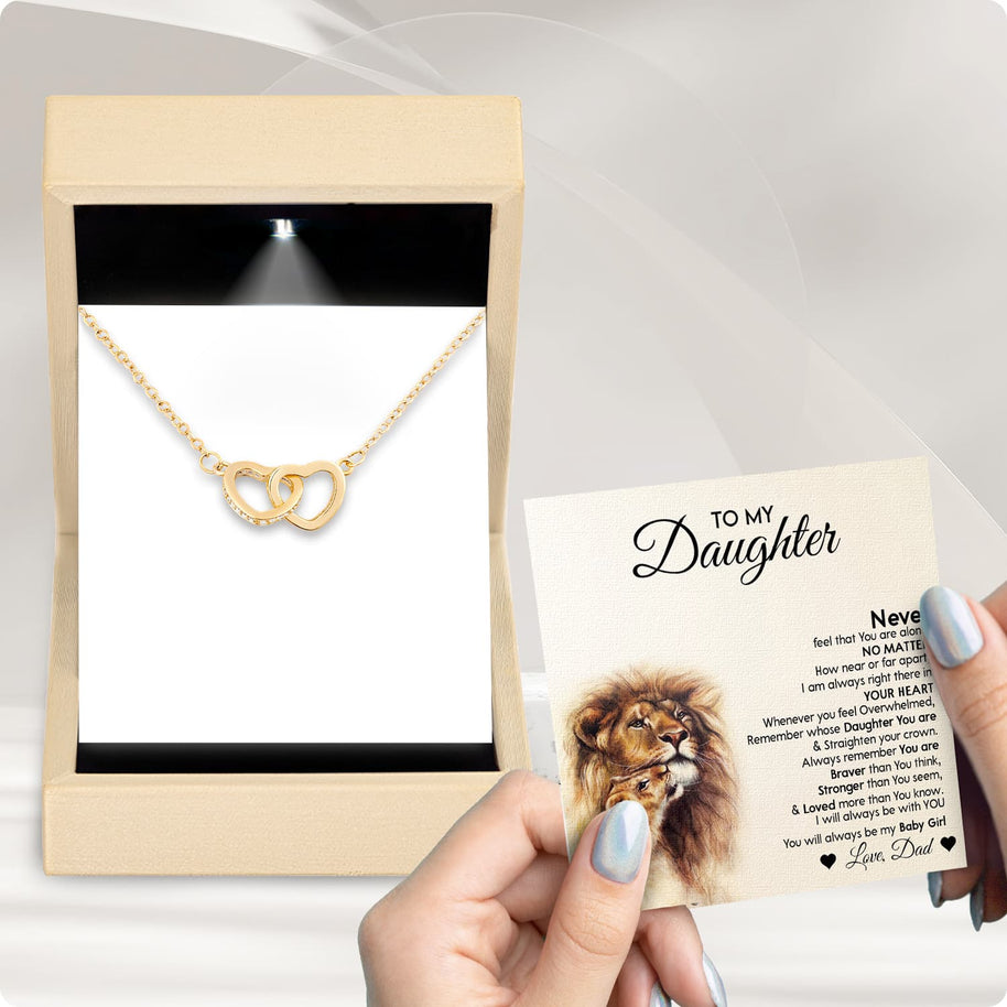 To My Daughter Necklace From Dad With Message Card - Straighten Your Crown