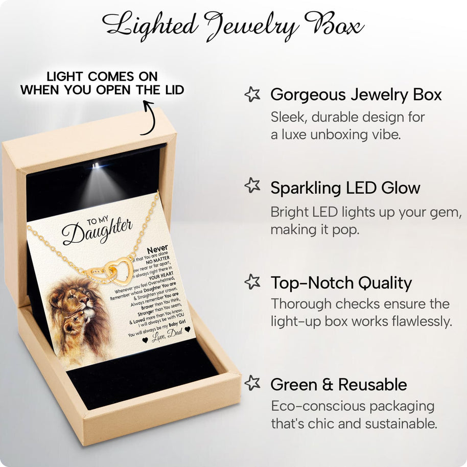 To My Daughter Necklace From Dad With Message Card - Straighten Your Crown
