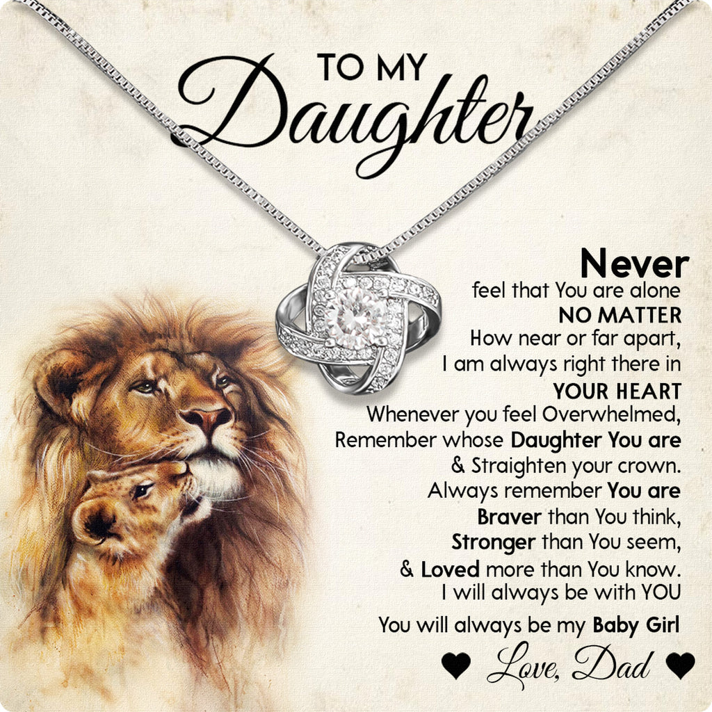 To My Daughter Necklace From Dad With Heartfelt Message Card, Jewelry For Daughter, Daughter Gift From Dad On Birthday, Wedding, Christmas, Graduation