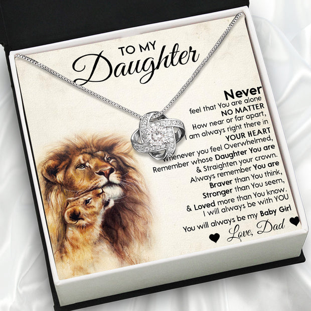 To My Daughter Necklace From Dad With Heartfelt Message Card, Jewelry For Daughter, Daughter Gift From Dad On Birthday, Wedding, Christmas, Graduation