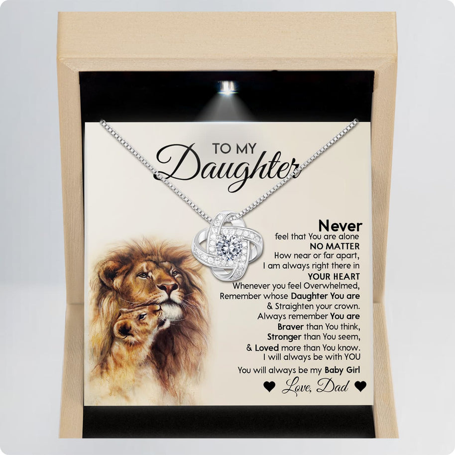 To My Daughter Necklace From Dad With Message Card - Straighten Your Crown