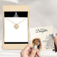 To My Daughter Necklace From Dad With Message Card - Straighten Your Crown