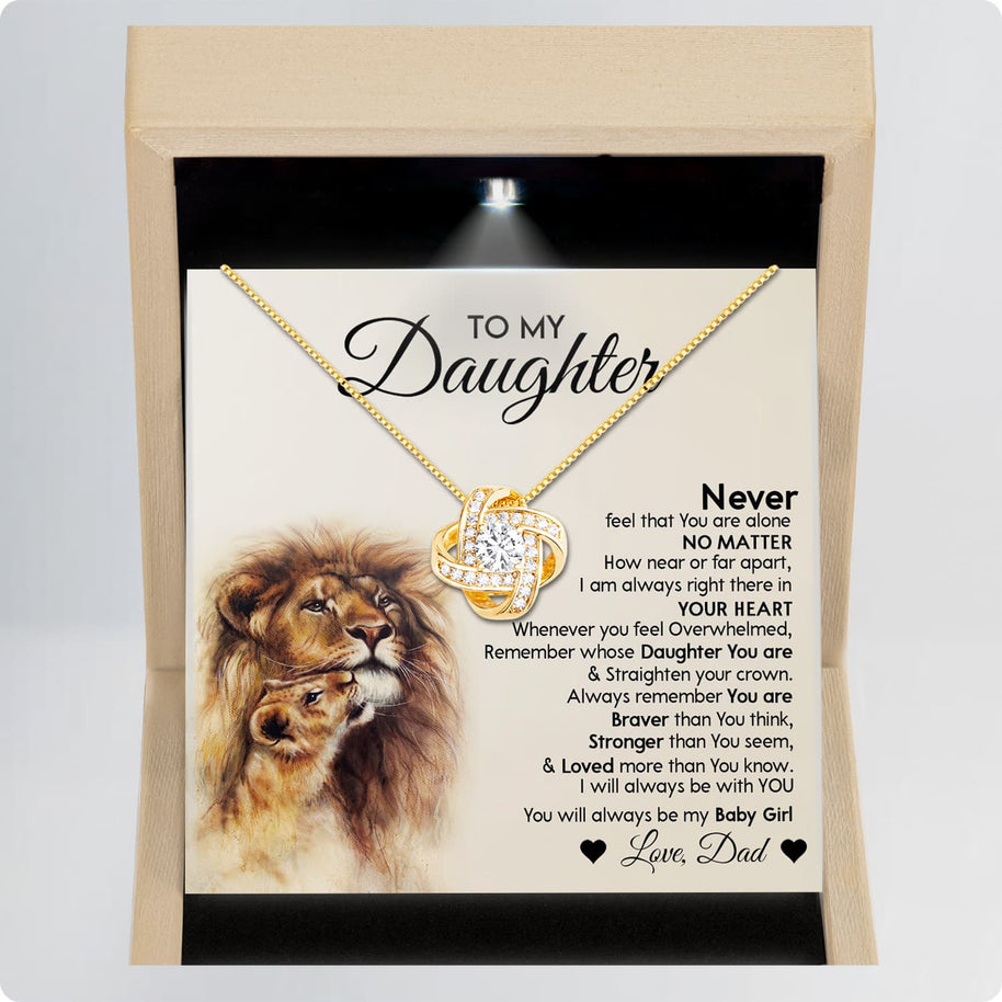 To My Daughter Necklace From Dad With Message Card - Straighten Your Crown