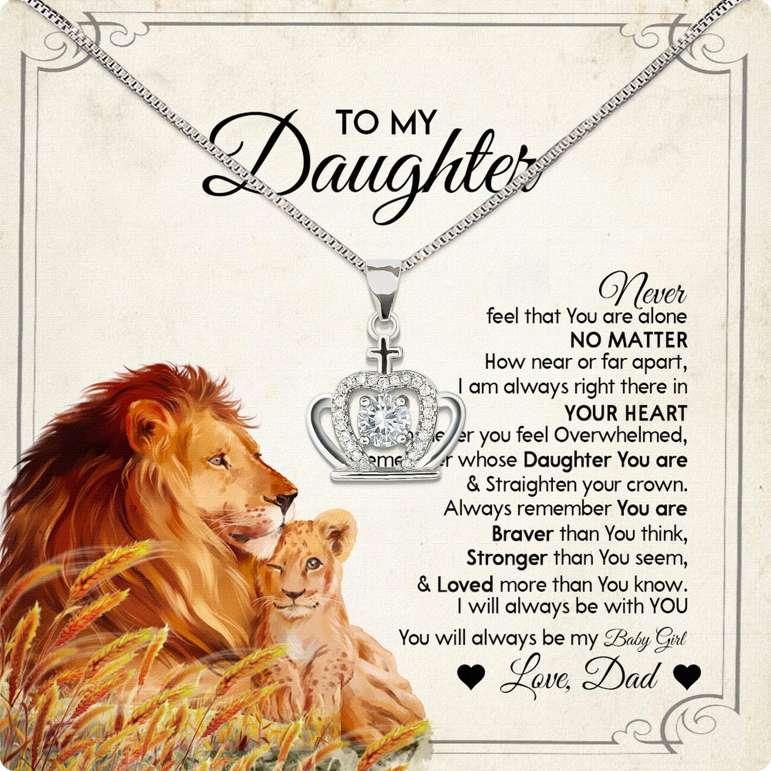 Daughter Necklace from Dad: A Piece of Your Heart for Her