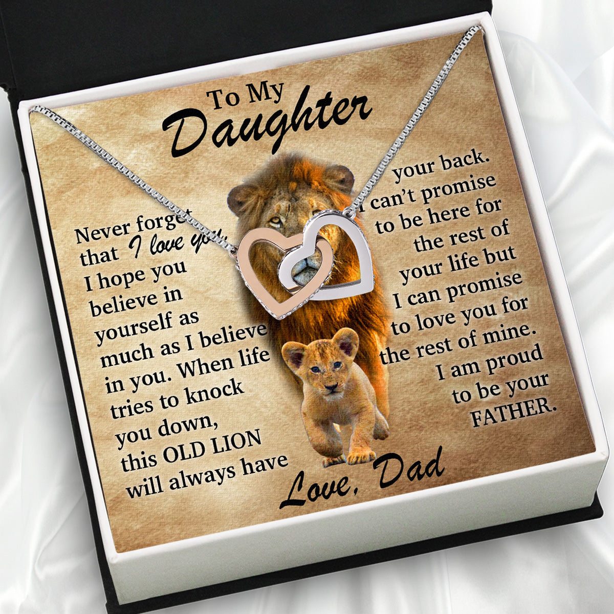 To My Daughter Necklace From Dad With Heartfelt Message Card, Jewelry For Daughter, Daughter Gift From Dad On Birthday, Wedding, Christmas, Graduation