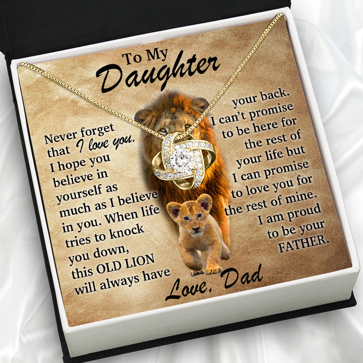 To My Daughter Necklace From Dad With Heartfelt Message Card, Jewelry For Daughter, Daughter Gift From Dad On Birthday, Wedding, Christmas, Graduation