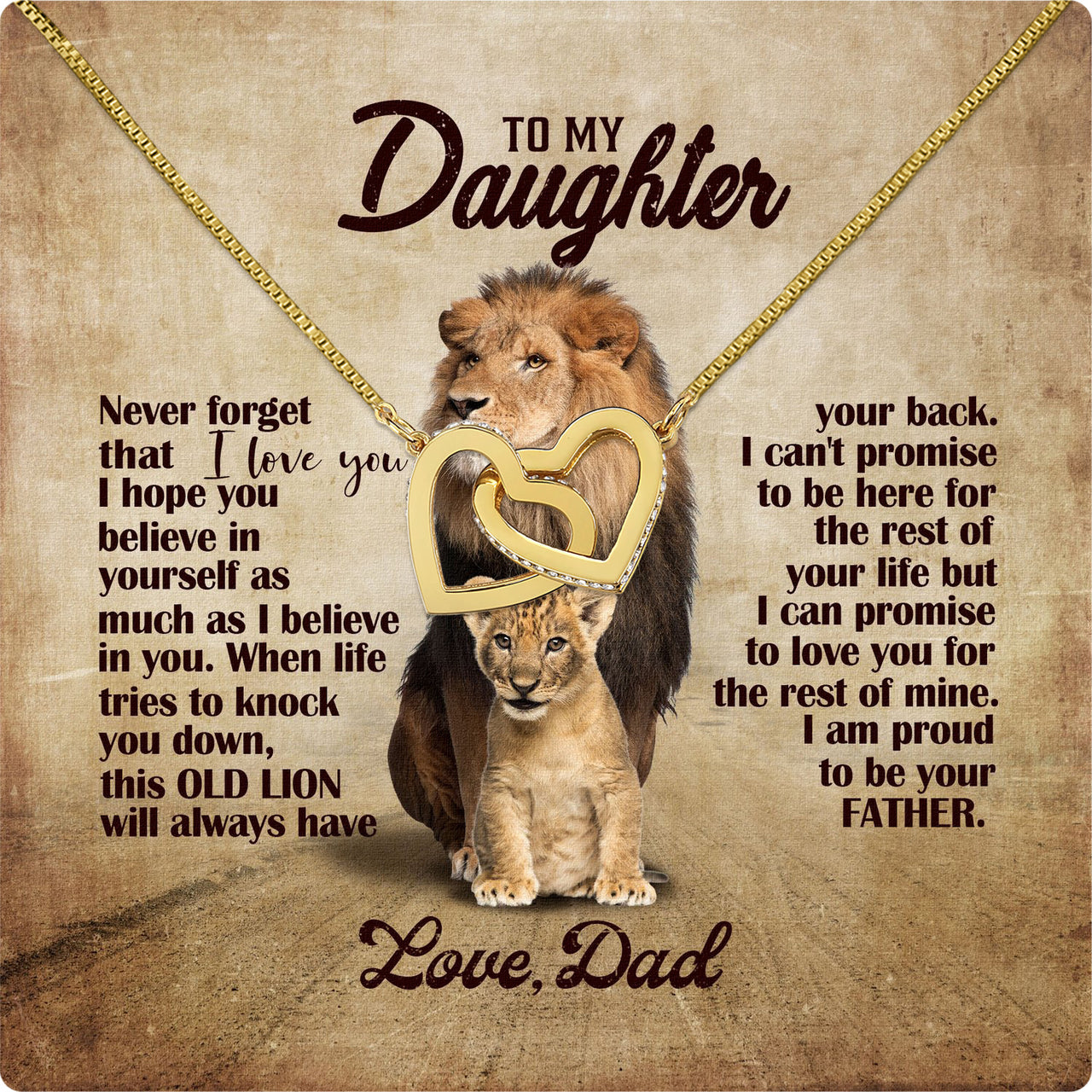 To My Daughter Necklace From Dad With Heartfelt Message Card, Jewelry For Daughter, Daughter Gift From Dad On Birthday, Wedding, Christmas, Graduation