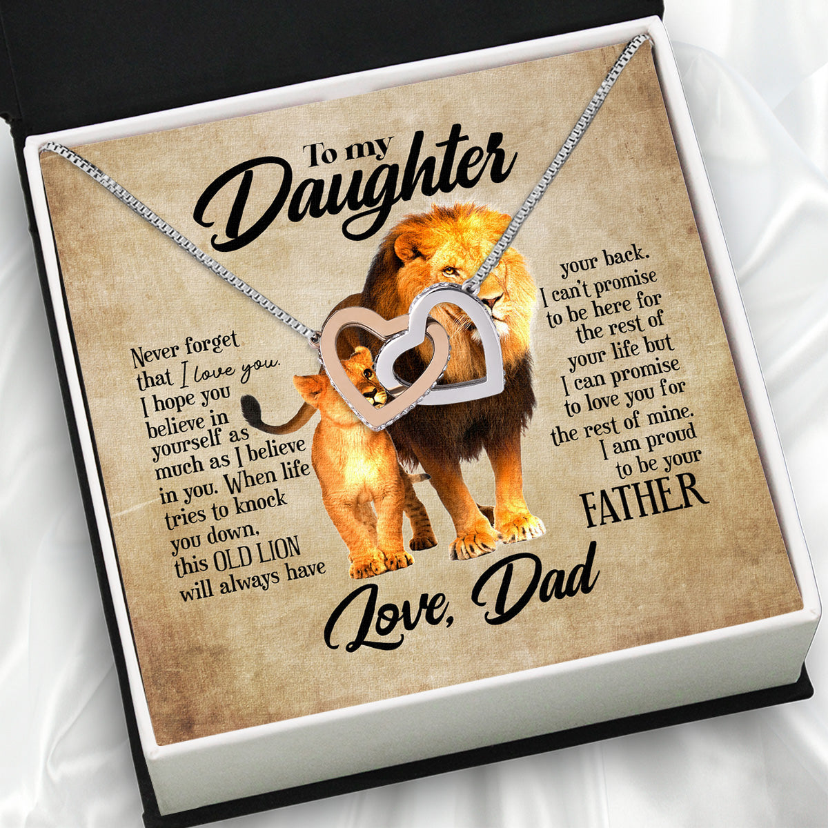 To My Daughter Necklace From Dad With Heartfelt Message Card, Jewelry For Daughter, Daughter Gift From Dad On Birthday, Wedding, Christmas, Graduation