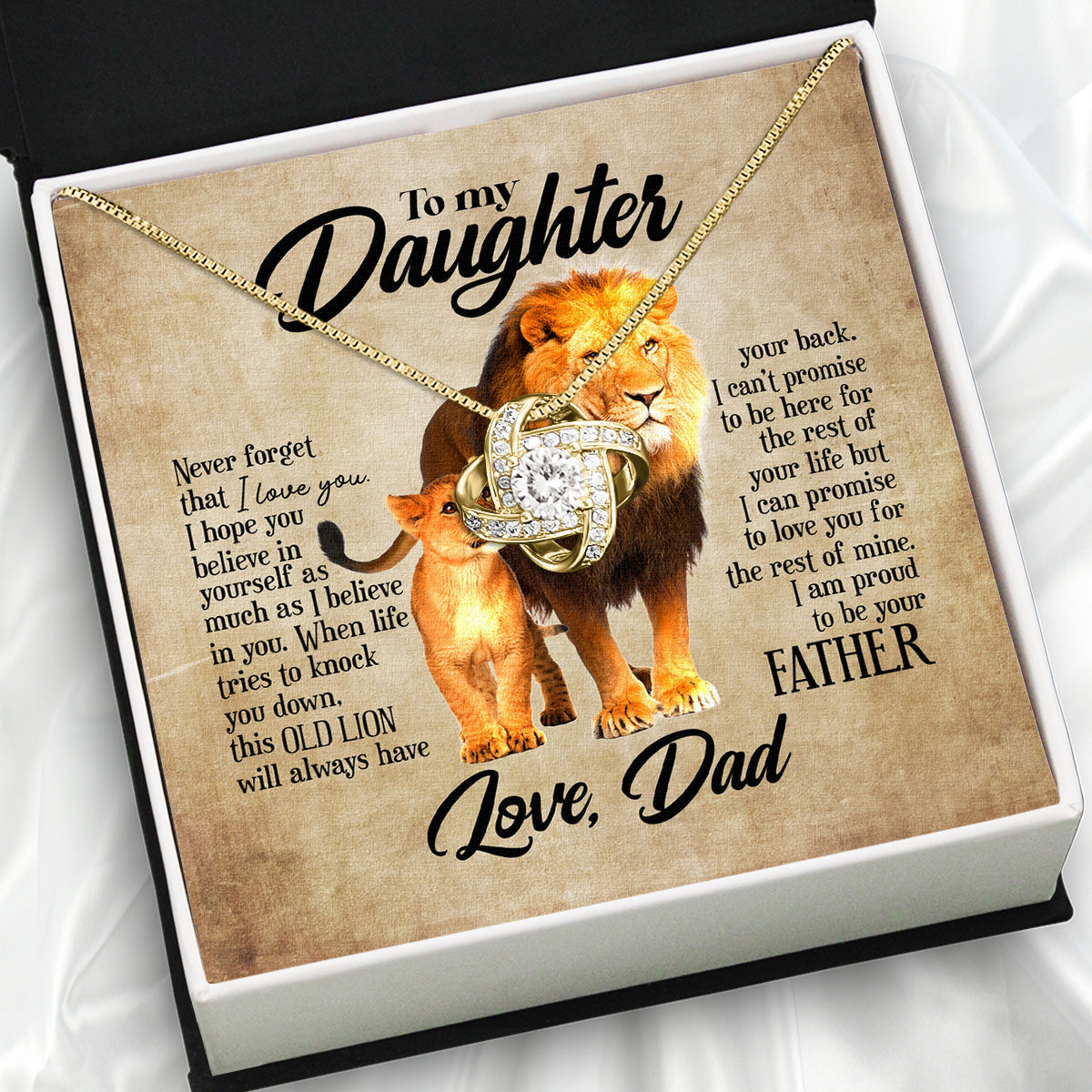 To My Daughter Necklace From Dad With Heartfelt Message Card, Jewelry For Daughter, Daughter Gift From Dad On Birthday, Wedding, Christmas, Graduation