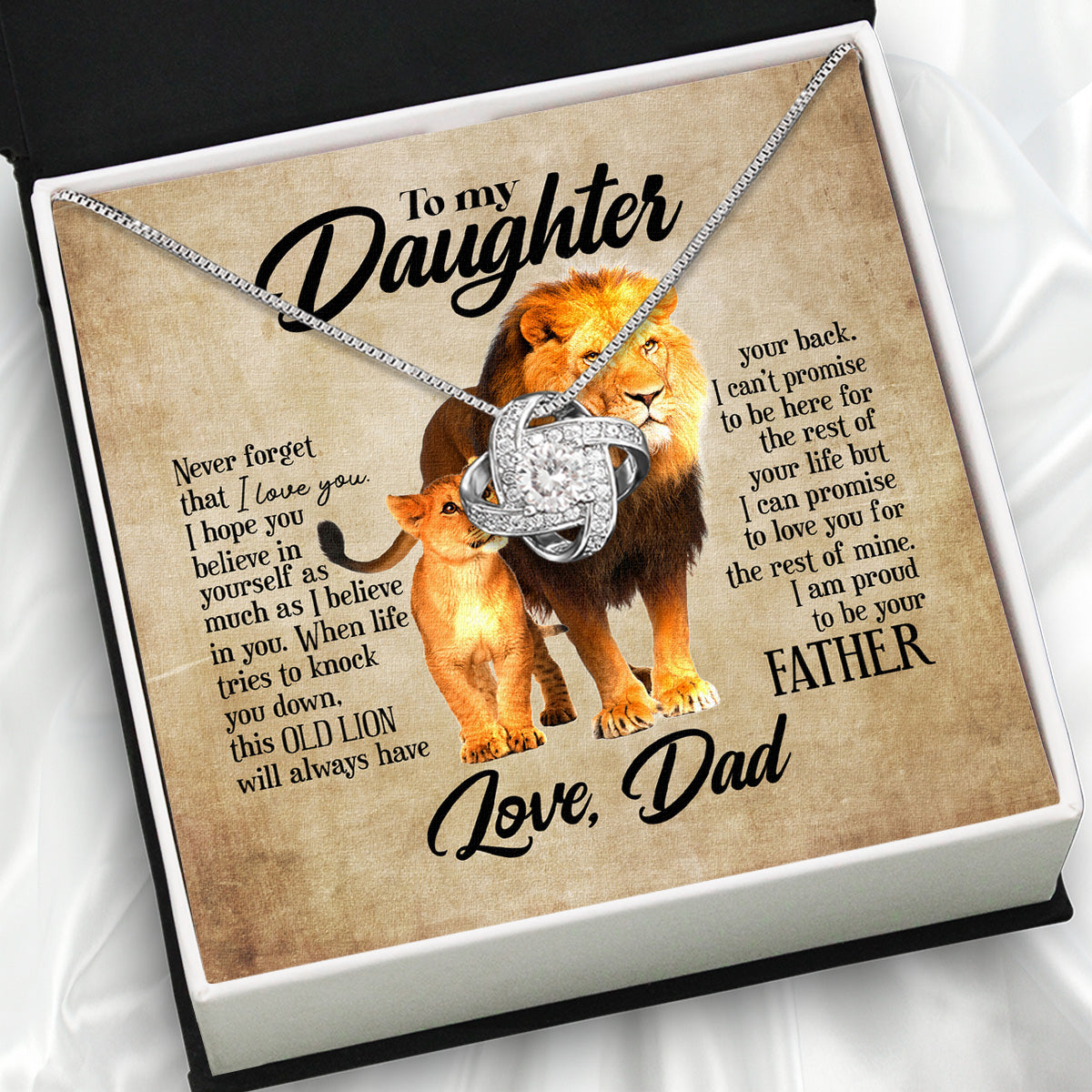 To My Daughter Necklace From Dad With Heartfelt Message Card, Jewelry For Daughter, Daughter Gift From Dad On Birthday, Wedding, Christmas, Graduation