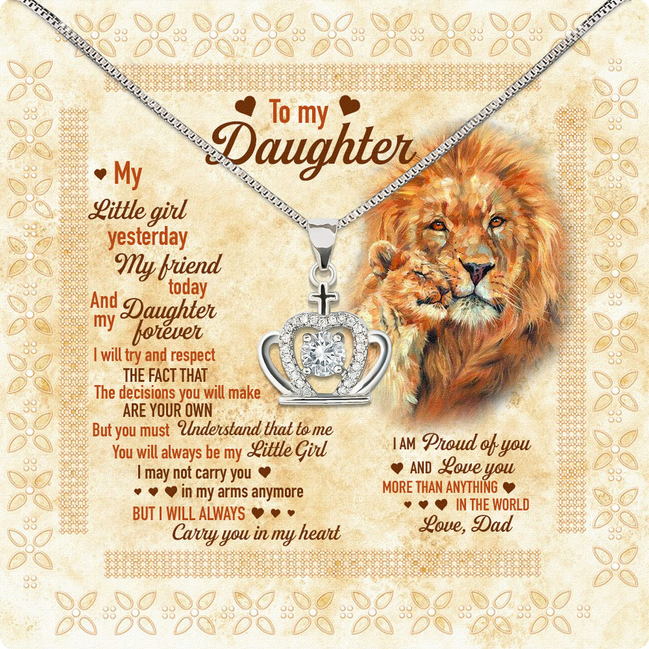 Daughter Necklace from Dad: A Piece of Your Heart for Her