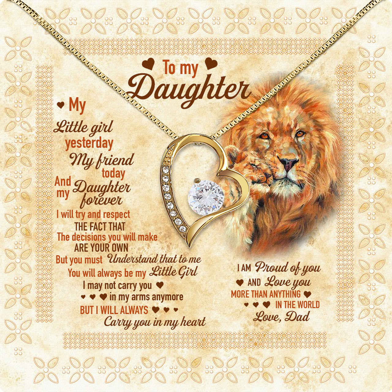 Daughter Necklace from Dad: A Piece of Your Heart for Her