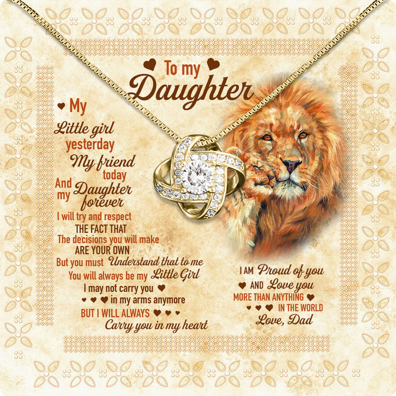 Daughter Necklace from Dad: A Piece of Your Heart for Her