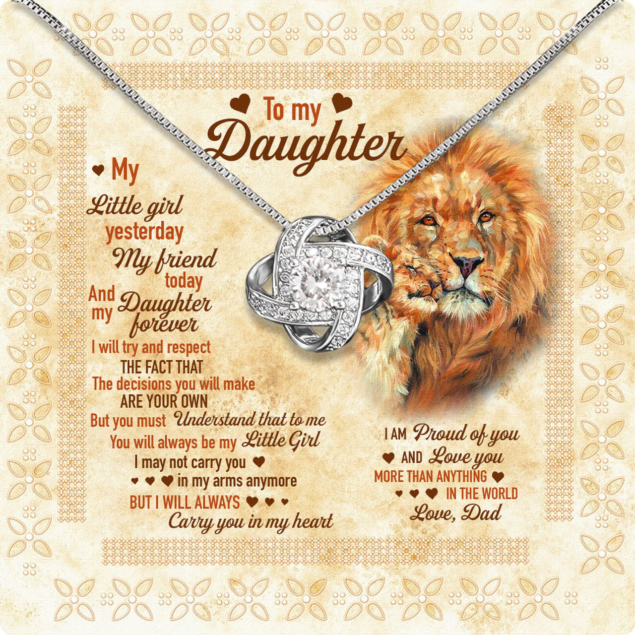 Daughter Necklace from Dad: A Piece of Your Heart for Her