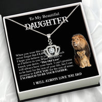 Thumbnail for To My Daughter Necklace From Dad With Heartfelt Message Card, Jewelry For Daughter, Daughter Gift From Dad On Birthday, Wedding, Christmas, Graduation