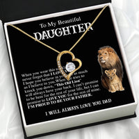 Thumbnail for To My Daughter Necklace From Dad With Heartfelt Message Card, Jewelry For Daughter, Daughter Gift From Dad On Birthday, Wedding, Christmas, Graduation