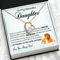 Thumbnail for To My Daughter Necklace From Dad With Heartfelt Message Card, Jewelry For Daughter, Daughter Gift From Dad On Birthday, Wedding, Christmas, Graduation