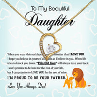 Thumbnail for To My Daughter Necklace From Dad With Heartfelt Message Card, Jewelry For Daughter, Daughter Gift From Dad On Birthday, Wedding, Christmas, Graduation