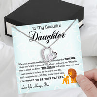 Thumbnail for To My Daughter Necklace From Dad With Heartfelt Message Card, Jewelry For Daughter, Daughter Gift From Dad On Birthday, Wedding, Christmas, Graduation