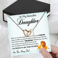 Thumbnail for To My Daughter Necklace From Dad With Heartfelt Message Card, Jewelry For Daughter, Daughter Gift From Dad On Birthday, Wedding, Christmas, Graduation