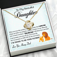 Thumbnail for To My Daughter Necklace From Dad With Heartfelt Message Card, Jewelry For Daughter, Daughter Gift From Dad On Birthday, Wedding, Christmas, Graduation