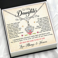 Daughter On Your Wedding With Personalized Message Card Necklace