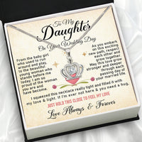 Thumbnail for Daughter On Your Wedding With Personalized Message Card Necklace