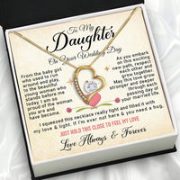 Thumbnail for Daughter On Your Wedding With Personalized Message Card Necklace