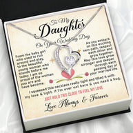Daughter On Your Wedding With Personalized Message Card Necklace