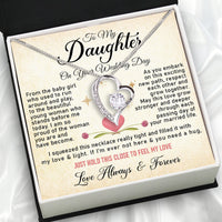 Thumbnail for Daughter On Your Wedding With Personalized Message Card Necklace