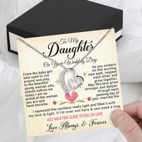 Thumbnail for Daughter On Your Wedding With Personalized Message Card Necklace