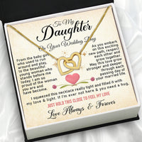 Thumbnail for Daughter On Your Wedding With Personalized Message Card Necklace