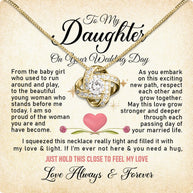 Daughter On Your Wedding With Personalized Message Card Necklace