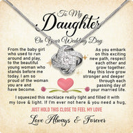 Daughter On Your Wedding With Personalized Message Card Necklace