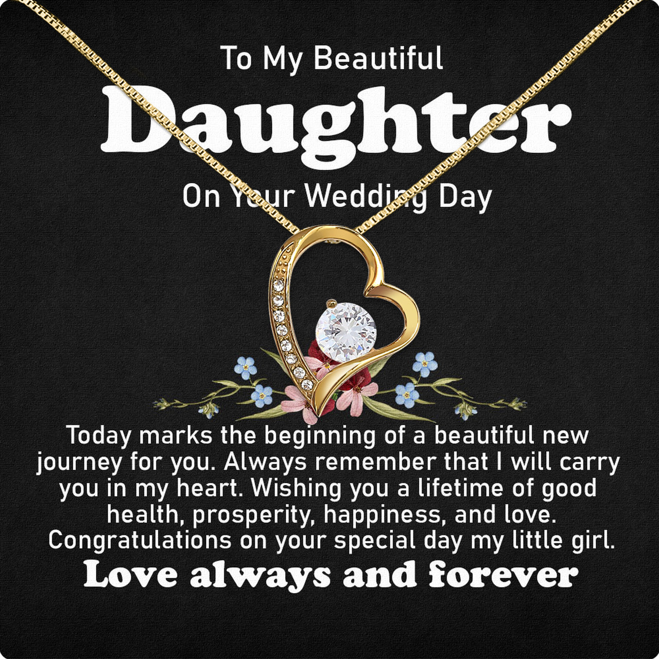 Necklace Gift For Daughter On Your Wedding