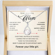 Sparkling Pearl Pendant Necklace for Mom - A Daughter's Timeless Love in Every Shine - Forever Your Little Girl