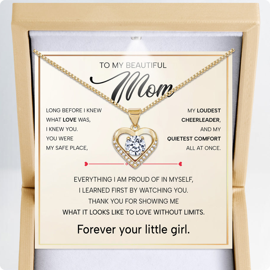 To My Mom Necklace from Daughter - Forever Your Little Girl