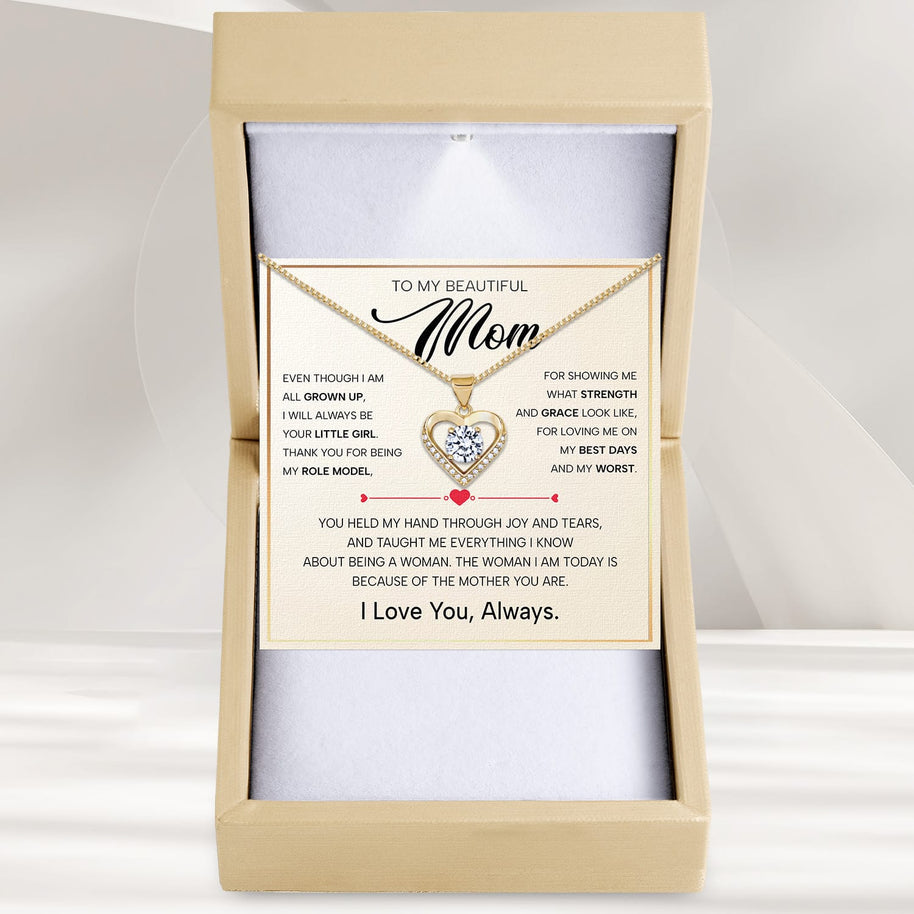 To My Mom Necklace from Daughter - Always Be Your Little Girl