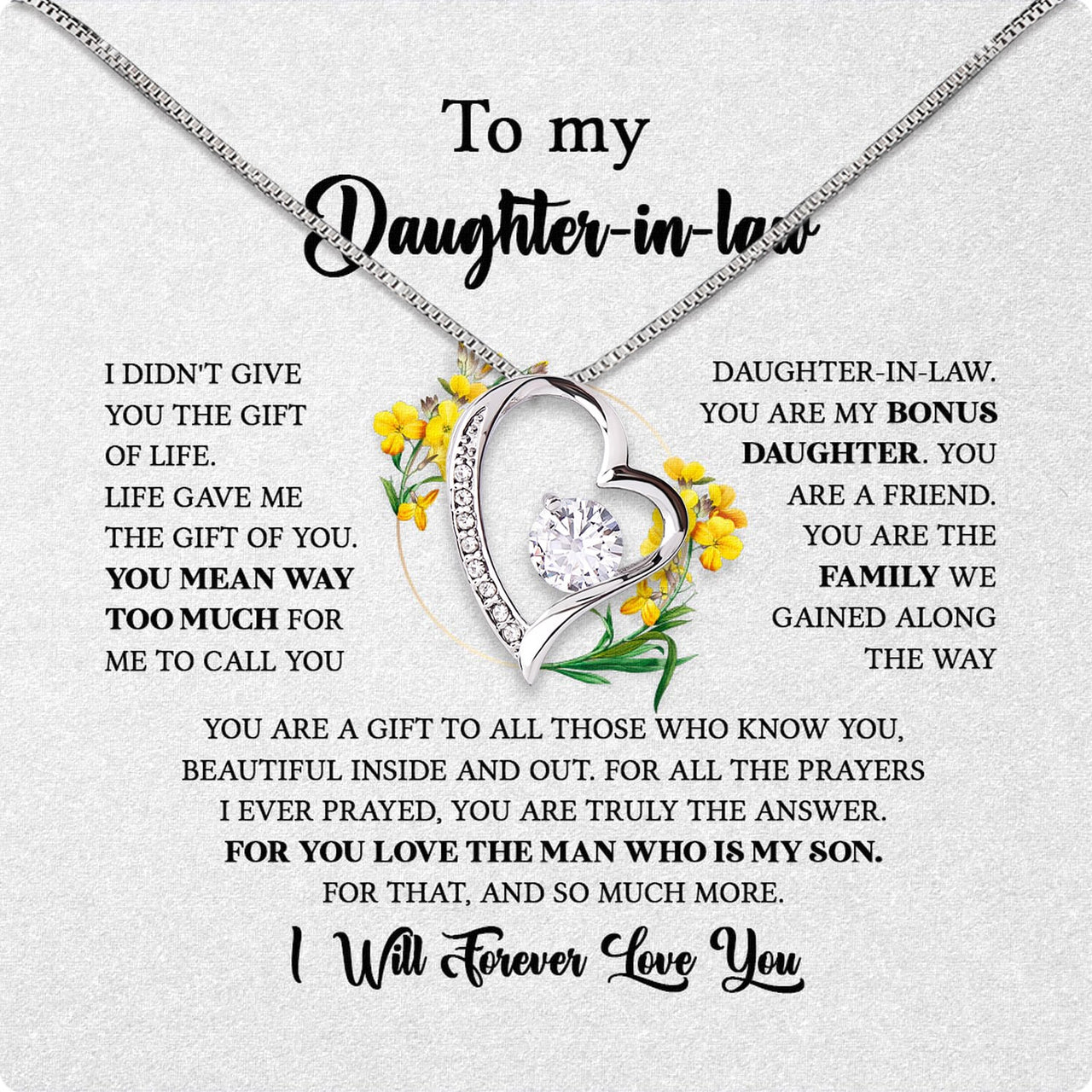 Daughter-In-Law Necklace: Whispers of Love, Spoken From the Heart