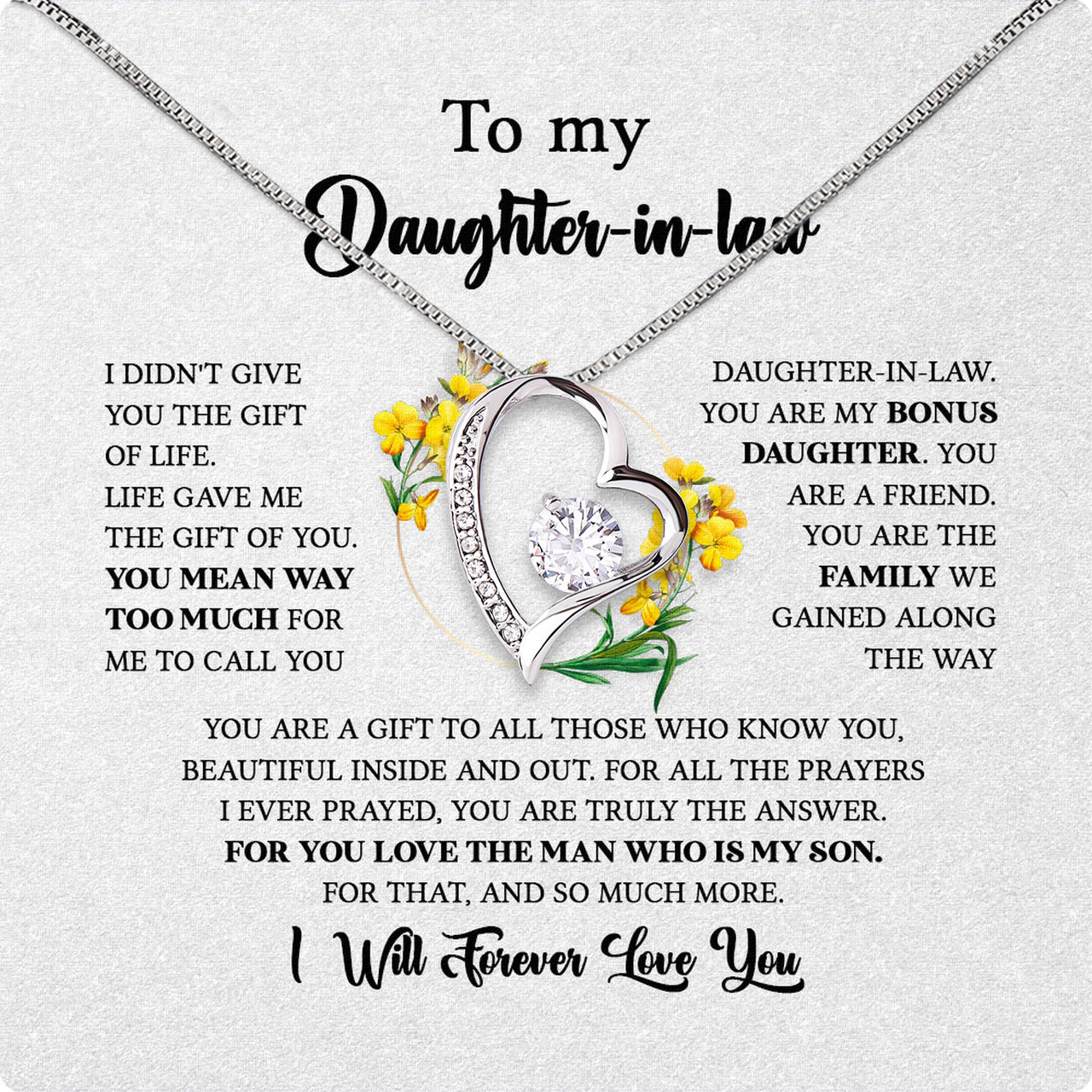 Daughter-In-Law Necklace: Whispers of Love, Spoken From the Heart