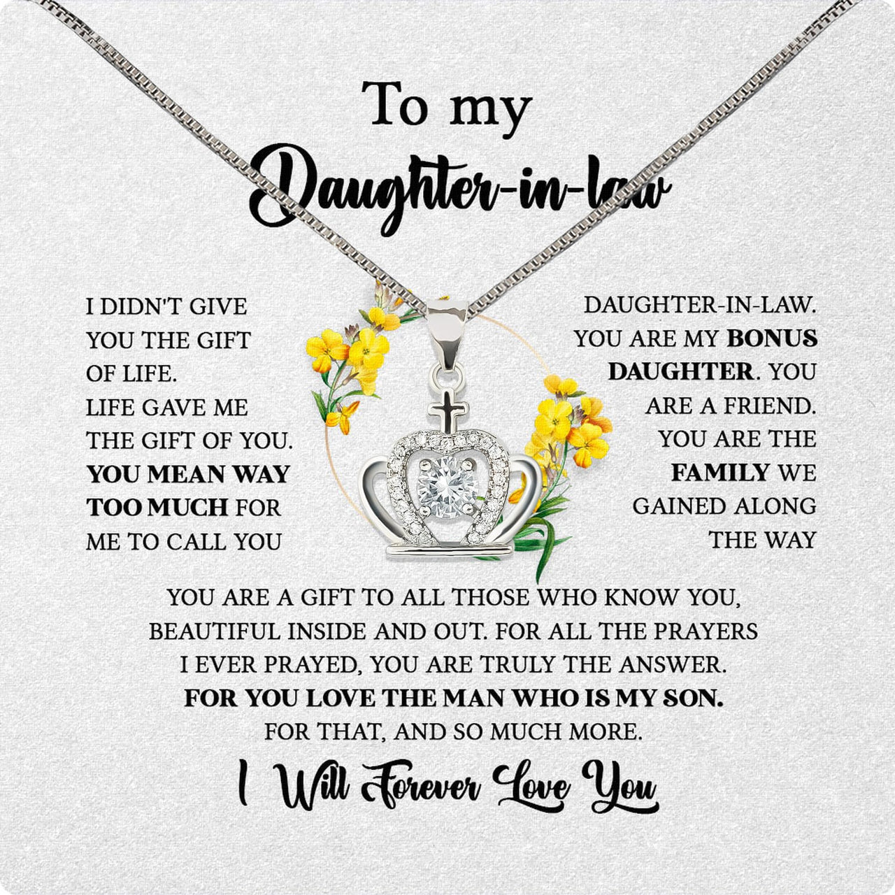 Daughter-In-Law Necklace: Whispers of Love, Spoken From the Heart