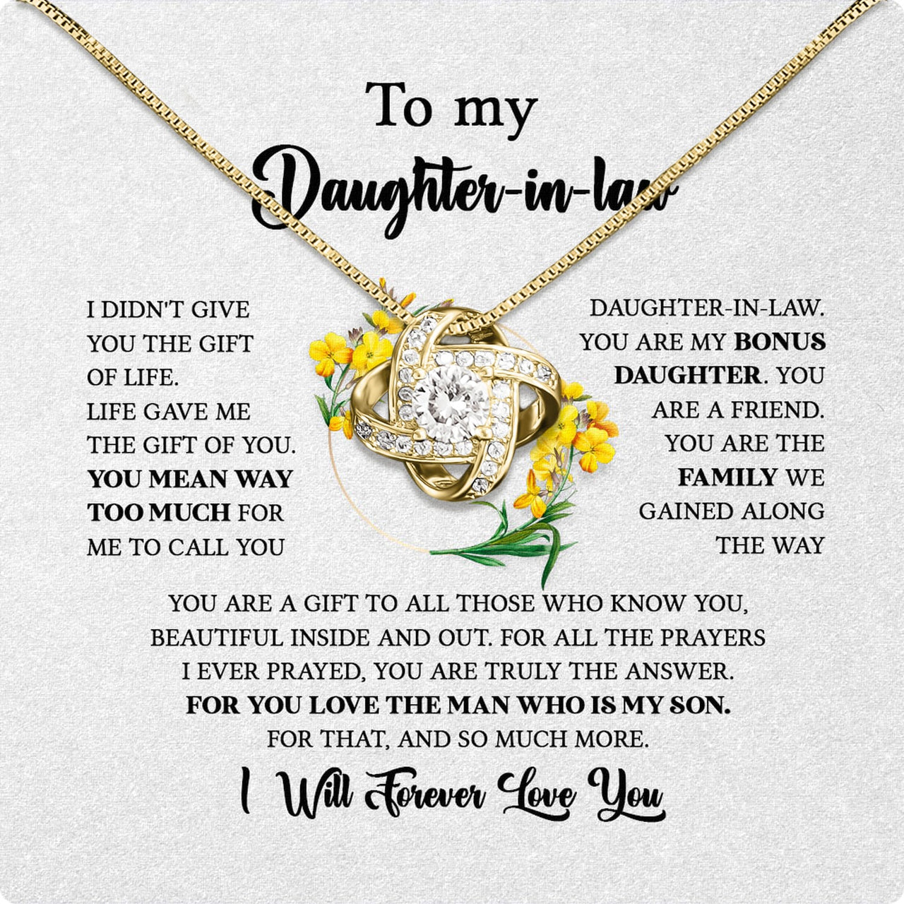 Daughter-In-Law Necklace: Whispers of Love, Spoken From the Heart