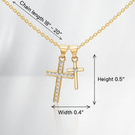 To My Bonus Daughter Cross Necklace  With Heartfelt Message - Unique Jewelry For Bonus Daughter - We Are Family