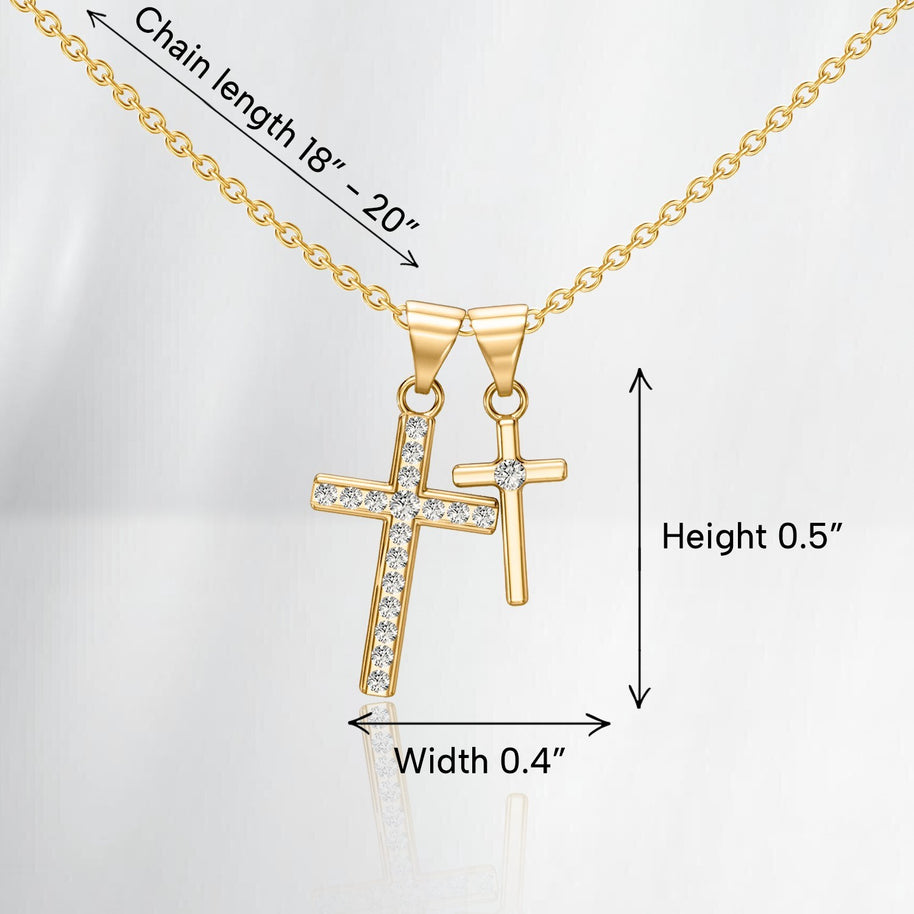 Wife Cross Necklace With Heartfelt Message - Unique Jewelry For Wife - Through My Eyes