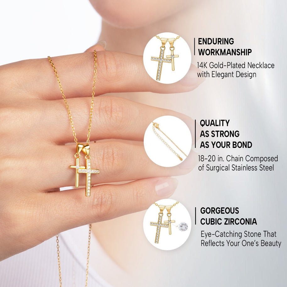 To My Daughter Cross Necklace From Dad With Heartfelt Message - Unique Jewelry For Daughter - Proud of You