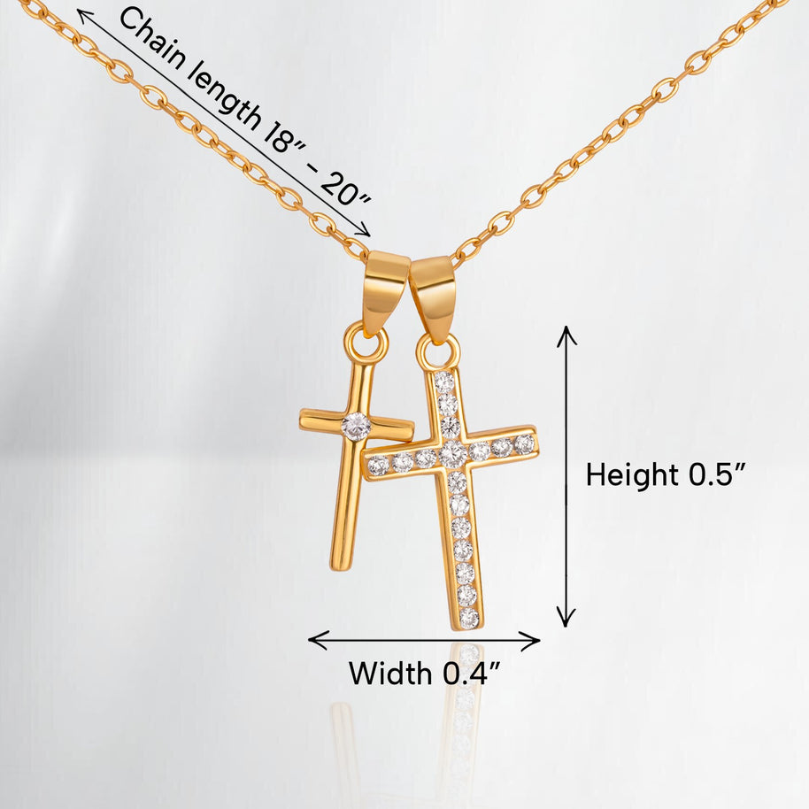 To My Bonus Daughter Necklace With Message Card - Just Hold This Close